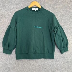 BURU Vive La Mere Sweatshirt Womens Small Mom French Puffy Sleeves Fleece Design